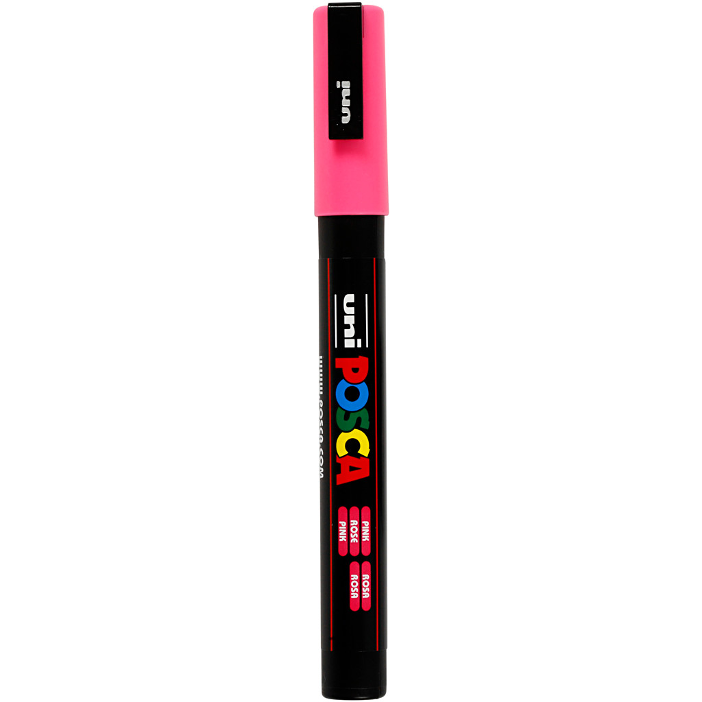 Tusch Posca, stregtykkelse: 0,9-1,3 mm, PC-3M , pink, fine, 1stk.