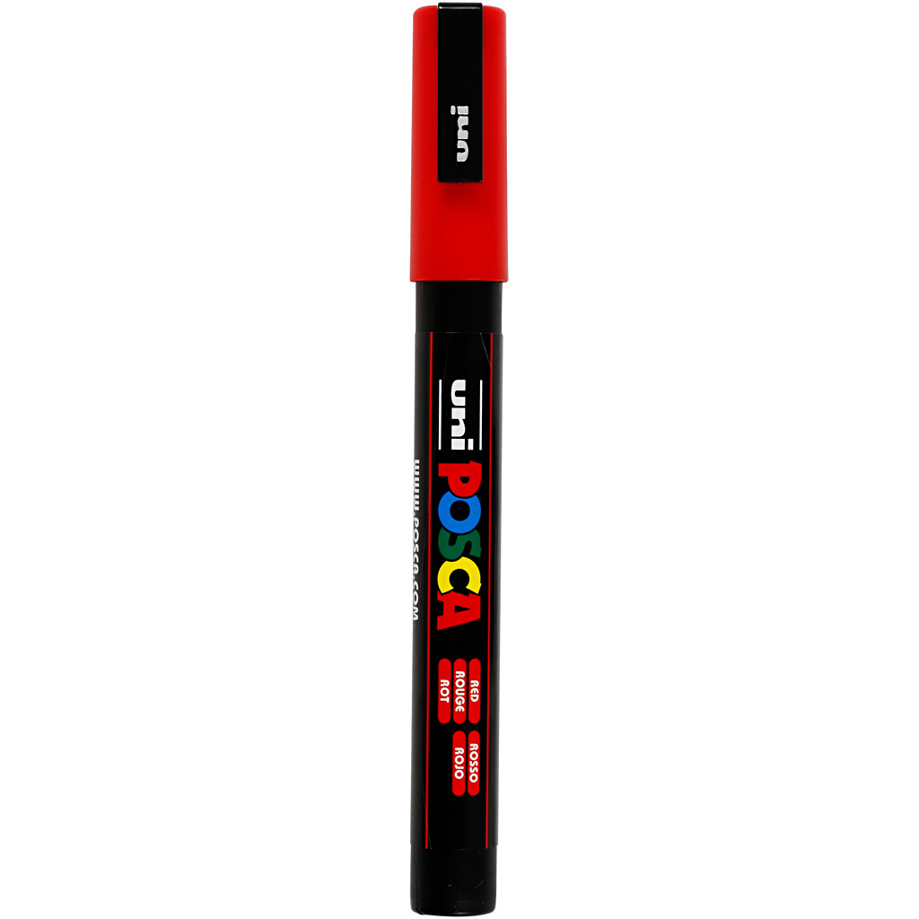 Tusch Posca, stregtykkelse: 0,9-1,3 mm, PC-3M , red, fine, 1stk.