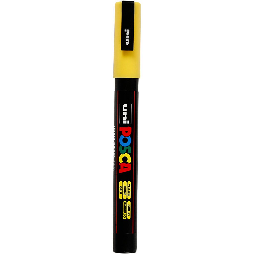 Posca tusser, stregtykkelse: 0,9-1,3 mm, PC-3M , yellow, fine, 1stk.