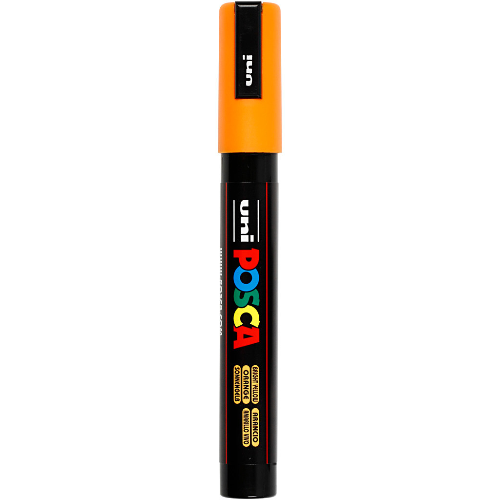 Tusch Posca, stregtykkelse: 2,5 mm, PC-5M , bright yellow, medium, 1stk.