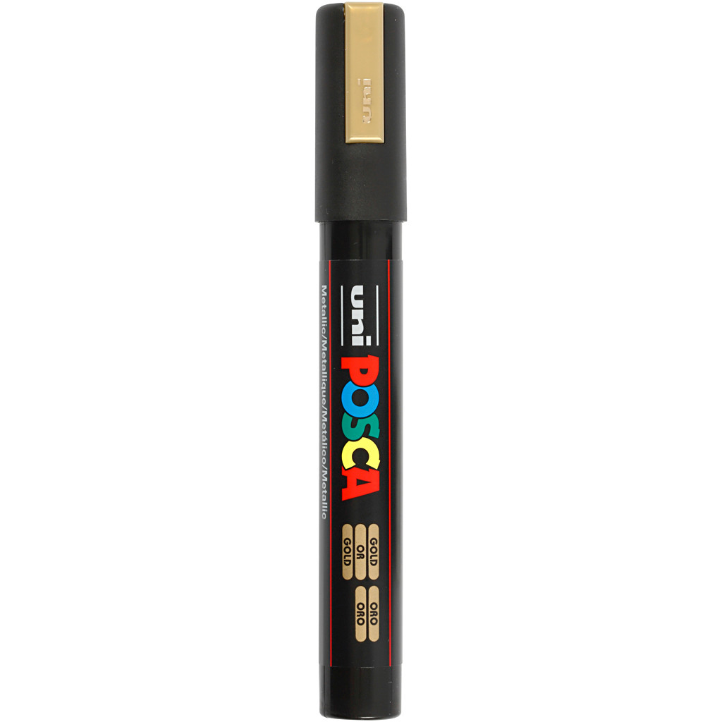 Tusch Posca, stregtykkelse: 2,5 mm, PC-5M , gold, medium, 1stk.