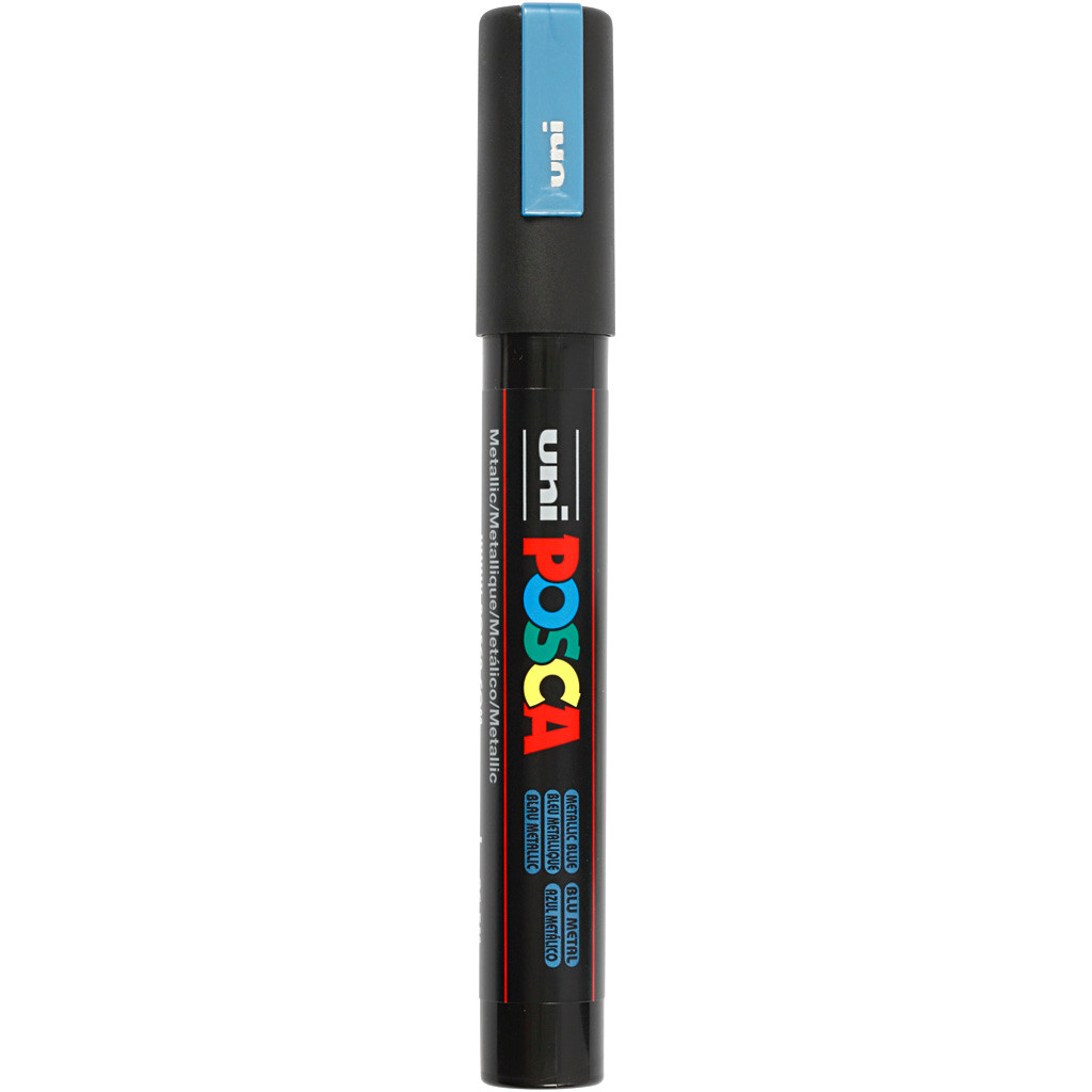 Tusch Posca, stregtykkelse: 2,5 mm, PC-5M , metallic blue, medium, 1stk.