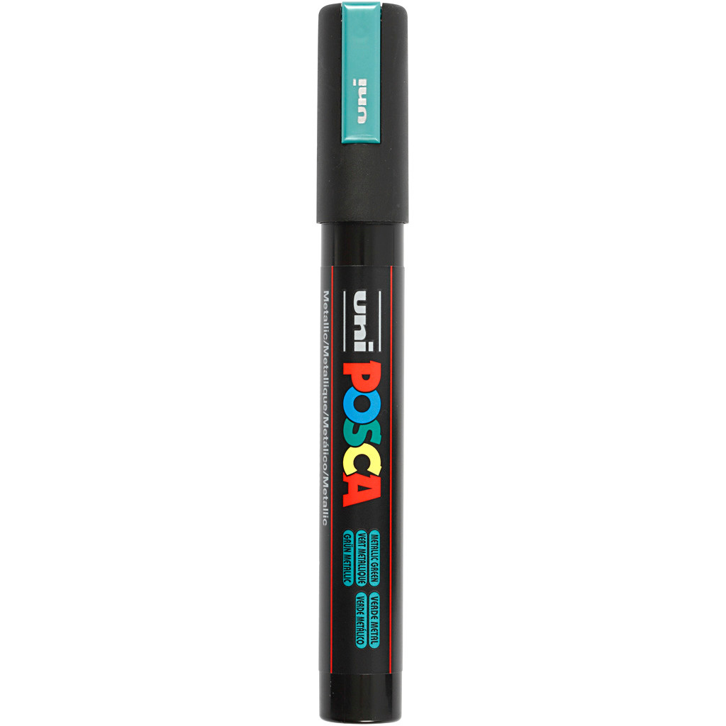 Tusch Posca, stregtykkelse: 2,5 mm, PC-5M , metallic green, medium, 1stk.