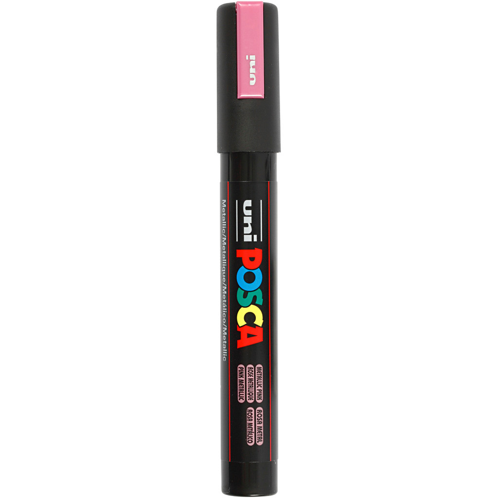 Tusch Posca, stregtykkelse: 2,5 mm, PC-5M , metallic pink, medium, 1stk.