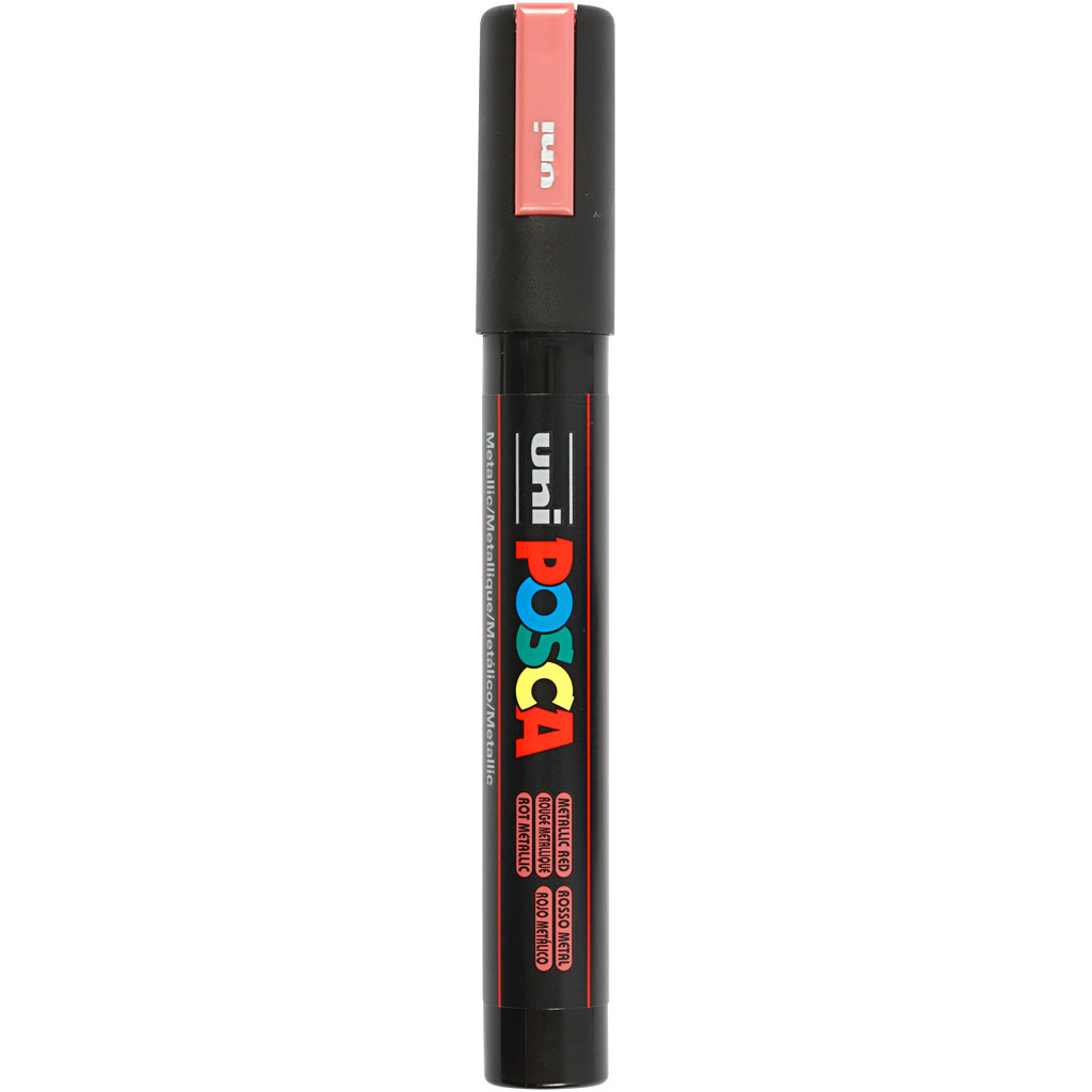 Tusch Posca, stregtykkelse: 2,5 mm, PC-5M , metallic red, medium, 1stk.