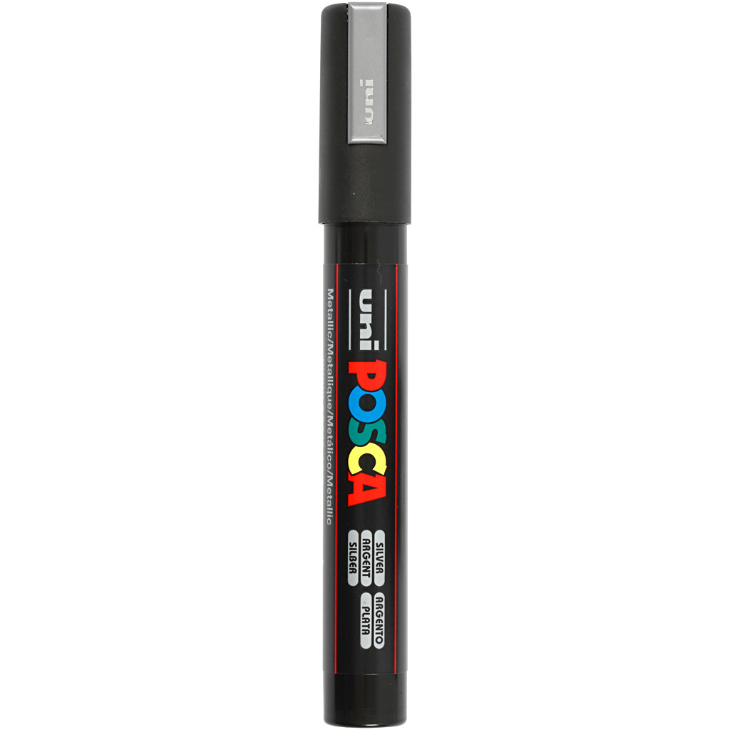 Tusch Posca, stregtykkelse: 2,5 mm, PC-5M , silver, medium, 1stk.
