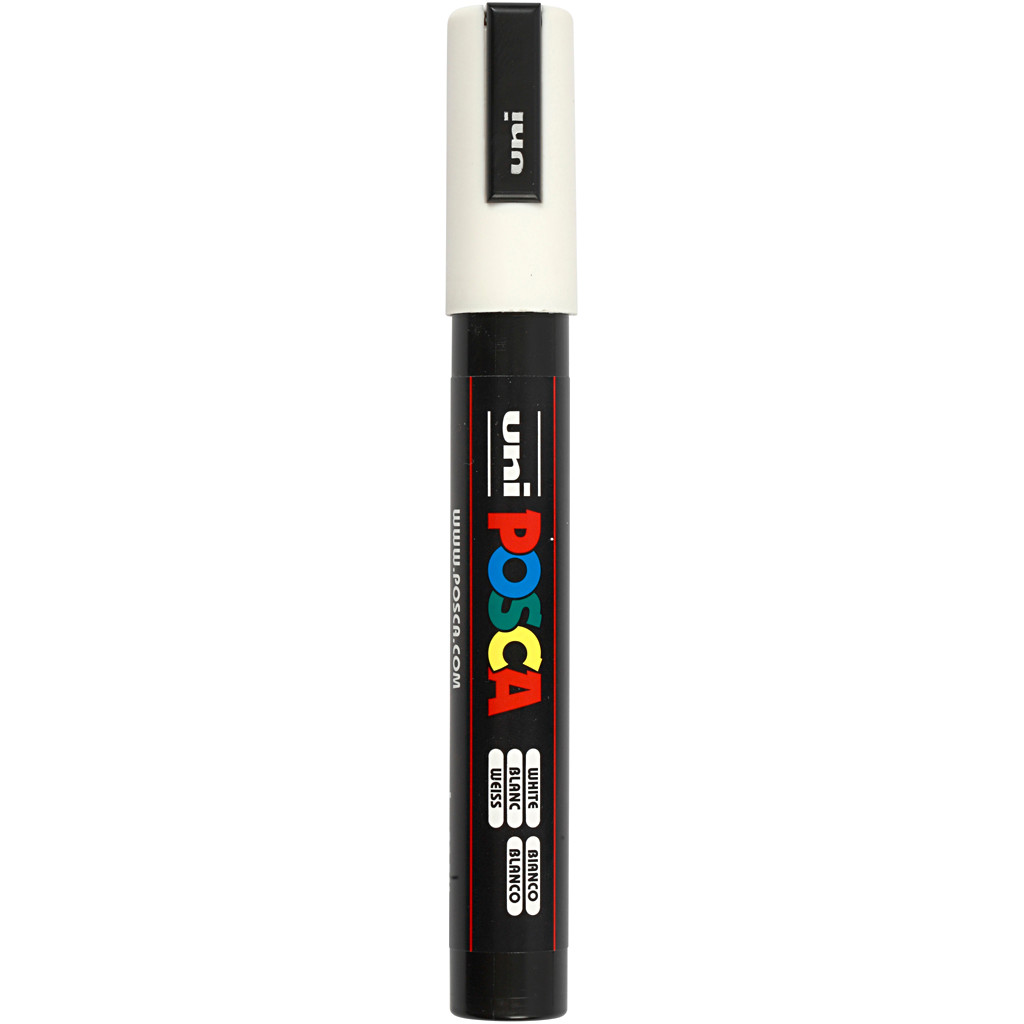 Tusch - Uni Posca PC-5M - 2,5 mm - Hvid - Medium - 1 stk.