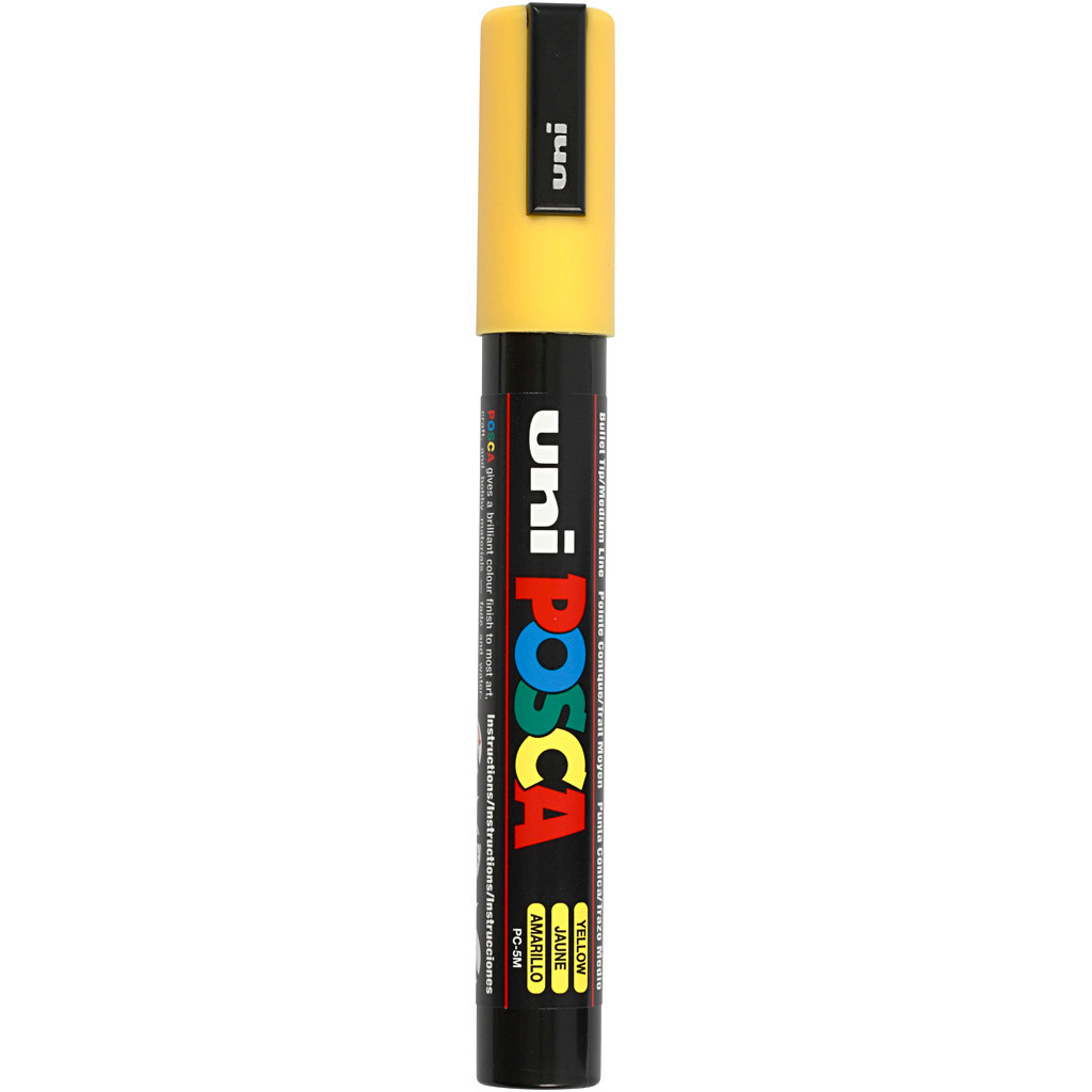 Tusch Posca, stregtykkelse: 2,5 mm, PC-5M , yellow, medium, 1stk.
