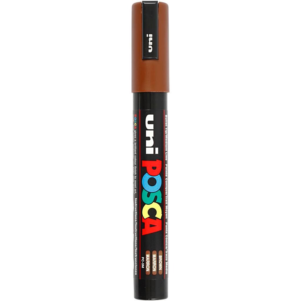 Uni Posca tusser, stregtykkelse: 2,5 mm, PC-5M , brown, medium, 1stk.