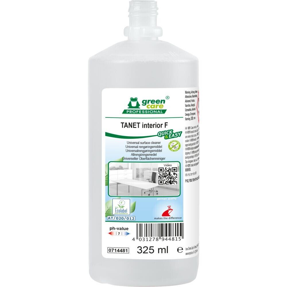 Universal overfladerengøringsmiddel, Tana Professional Tanet interior F Quick&Easy, 325 ml - 6 stk