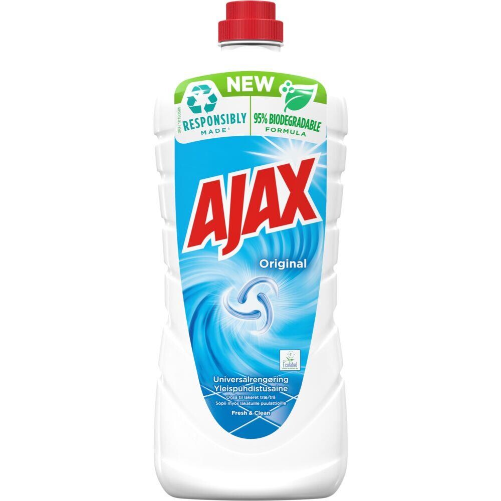 Universalrengøring, Ajax Klassisk Original, uden farve med parfume - 1,25 l - 8 stk