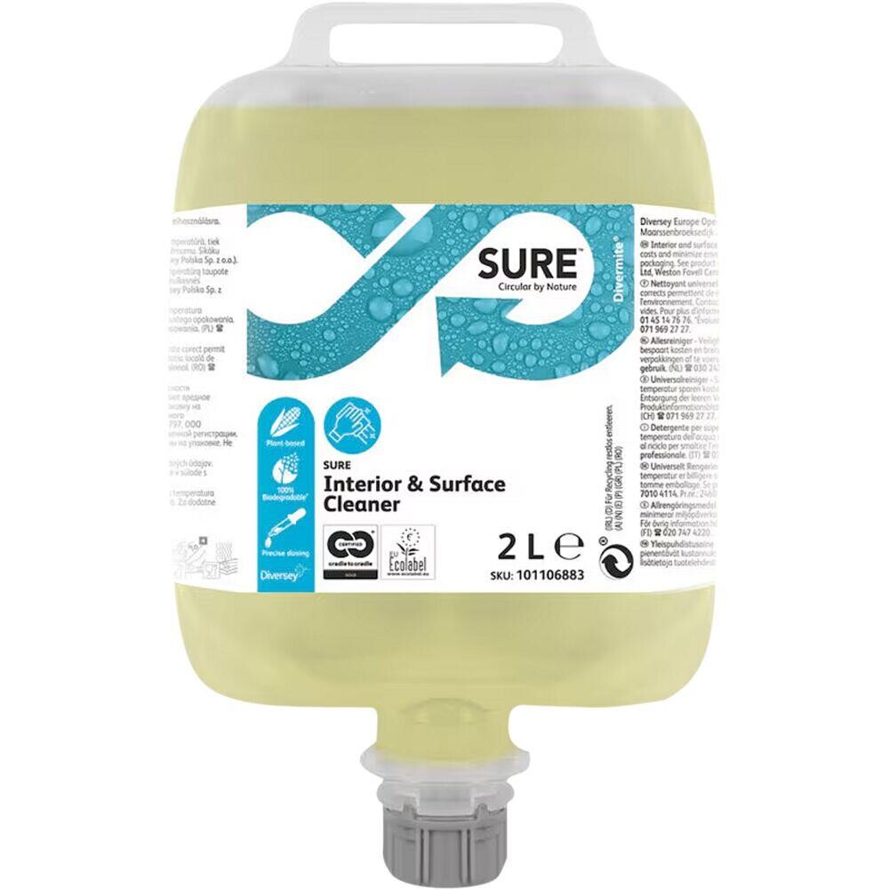 Universalrengøring - Diversey SURE DvM/DQFM 2L - Uden parfume/farve - 3 stk