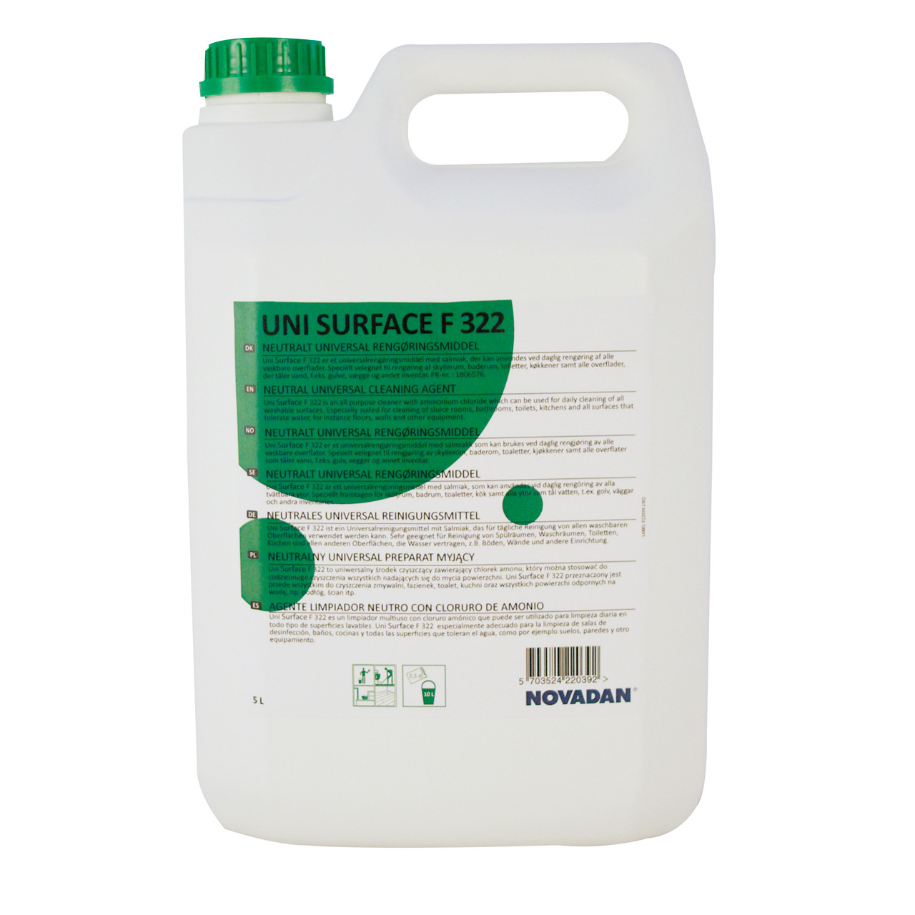 Universalrengøring - Novadan Uni Surface F322 - 5 liter