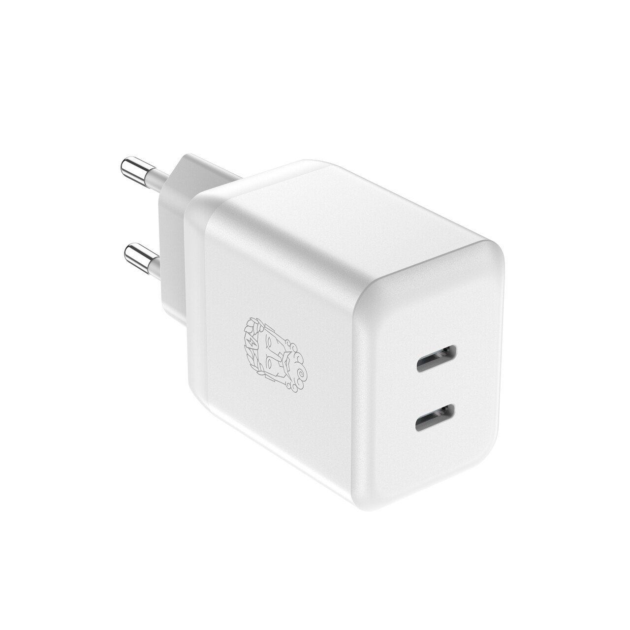 Oplader USB-C GaN hvid Upström CIRKULÄR 35W Dual