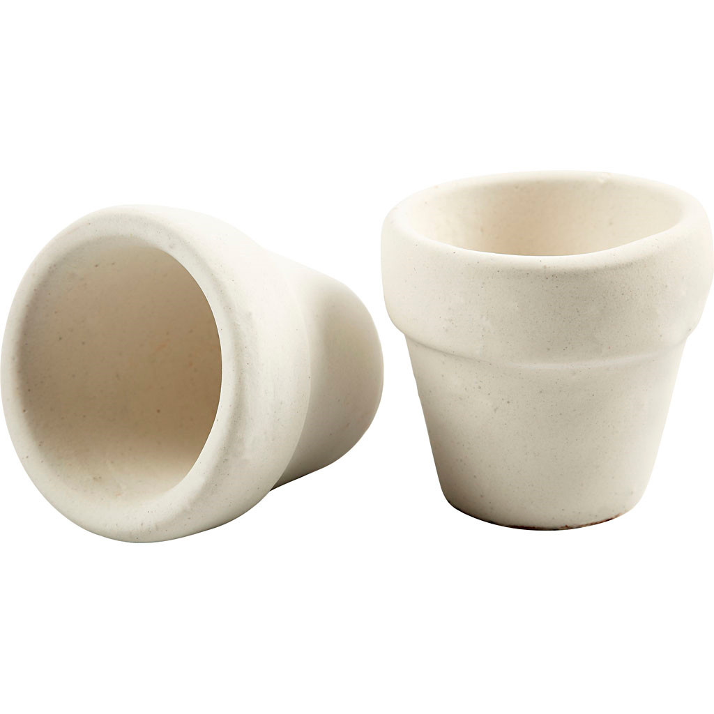 Urtepotter ler Terracotta Ø5.2 x 4.6 cm hvid 48 stk