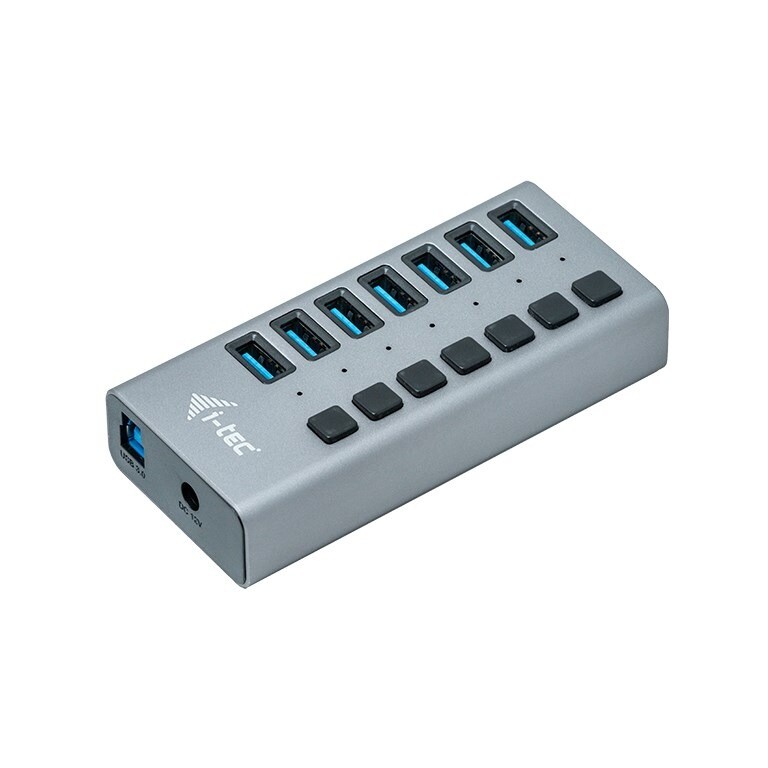 USB-hub - i-tec USB 3.0 Charging HUB - 7 porte + strømforsyning 36W - Sort