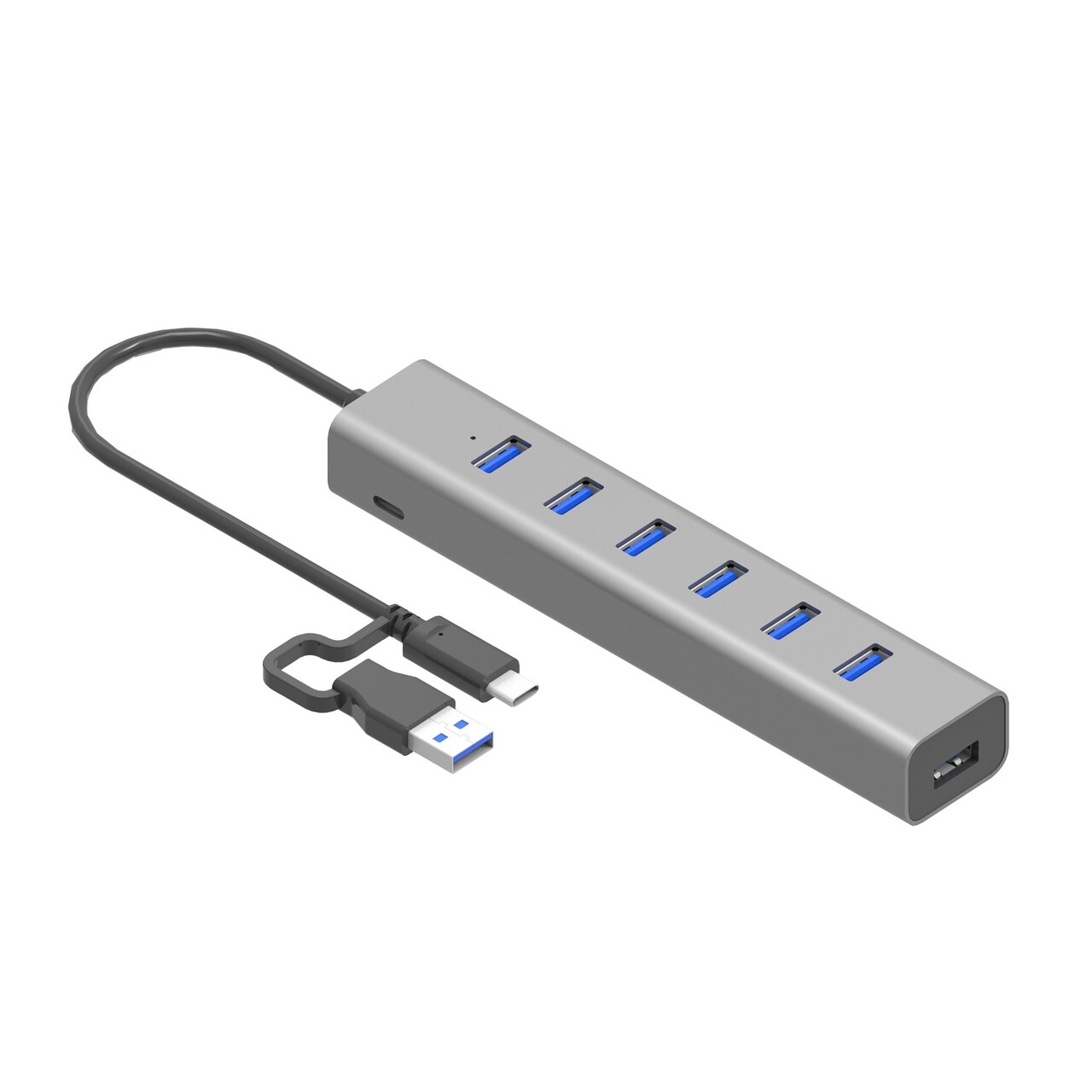 USB-hub - i-tec USB-C Charging Metal HUB - 7 porte - Sølv