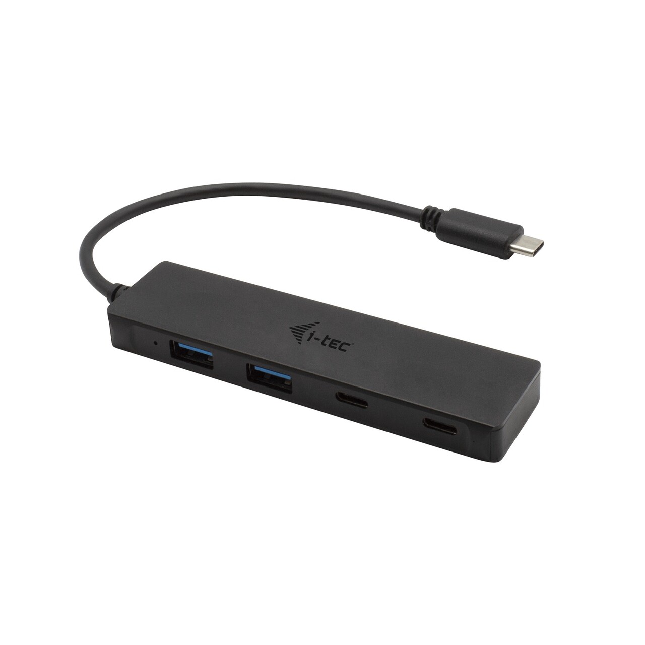 USB-hub - i-tec USB-C HUB - 2x USB-C + 2x USB-A 3.0 - Metal - 19 cm kabel - Sølv