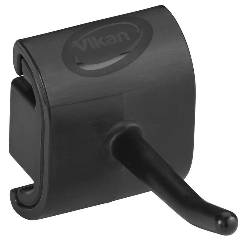 Vægophæng Vikan 78x41mm sort enkeltkrogs modul hygijenisk