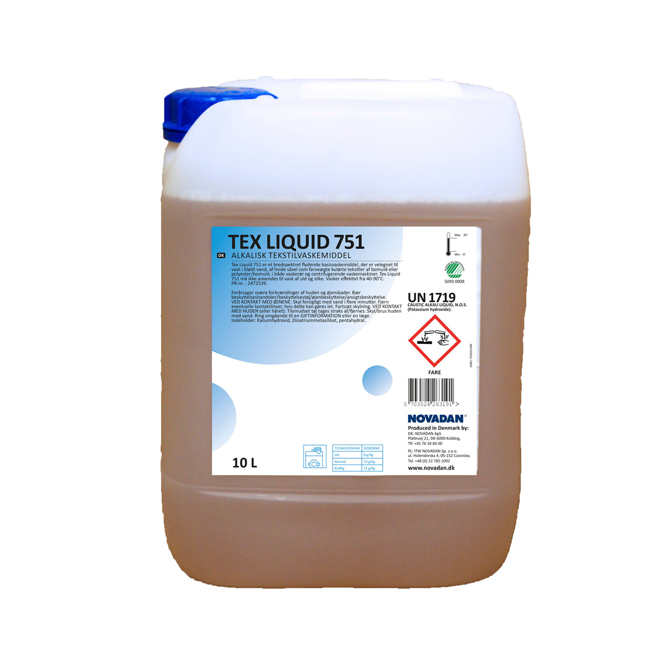 Vaskemiddel Tex Liquid 751 t/tøjvask 10l