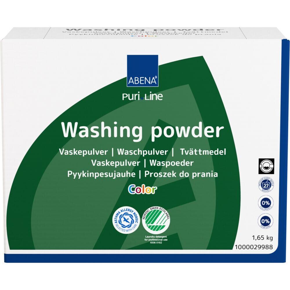 Vaskepulver, ABENA Puri-Line, kulørt, uden farve og parfume, 1,65 kg - 4 stk