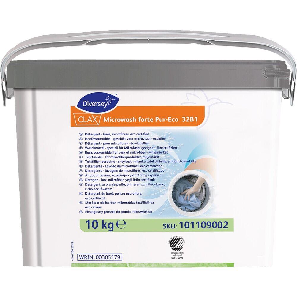Vaskepulver - Diversey CLAX Microwash Forte Pur-Eco 32B1 - Kulørt - Uden farve og parfume - 10 kg
