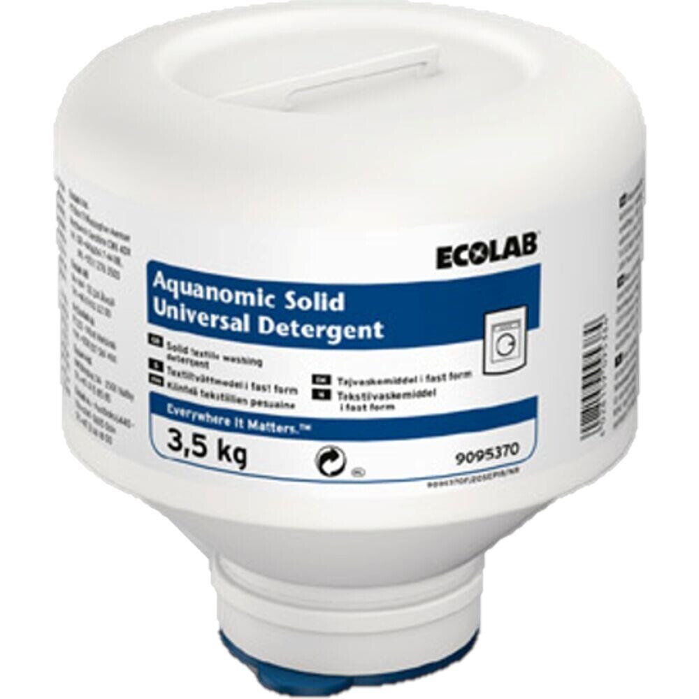 Vaskepulver - Ecolab Aquanomic Solid - Hvid - Uden farve og parfume - 3,5 kg - 2 stk