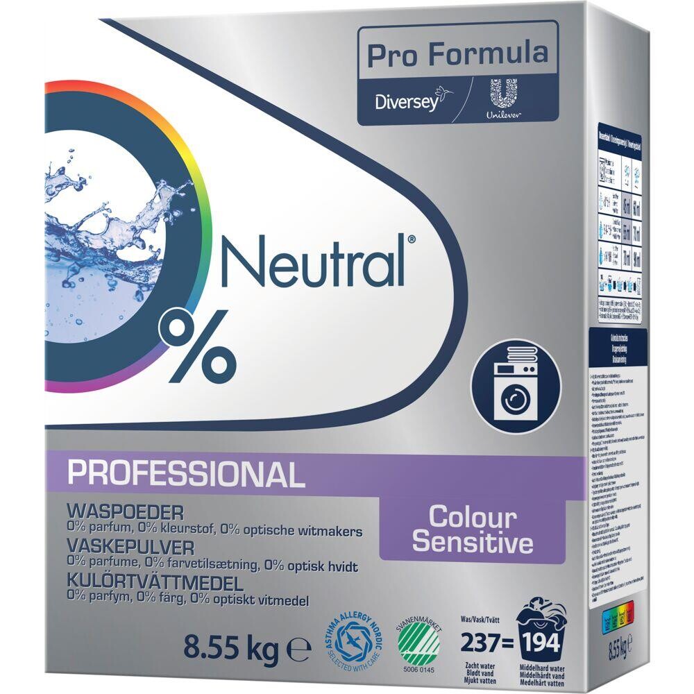 Vaskepulver - Neutral Professional - Kulørt - Uden farve og parfume - 8,55 kg