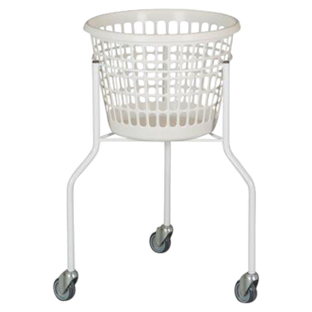 Vaskekurv på hjul - Tina Trolleys 80cm hvid rund 3 hjul - 32 L