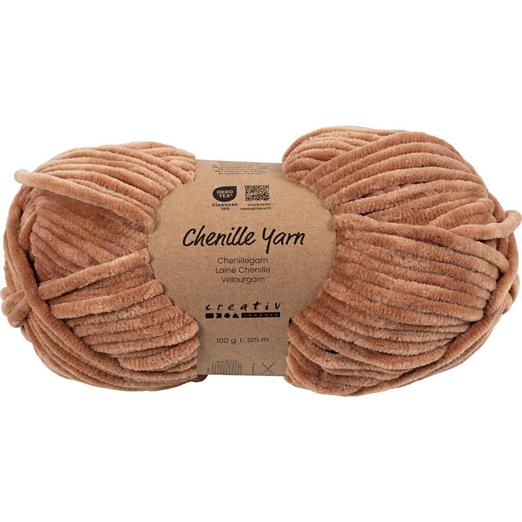 Velourgarn, L: 105 m, pind 5-6, beige, 100 g/ 1 ngl.