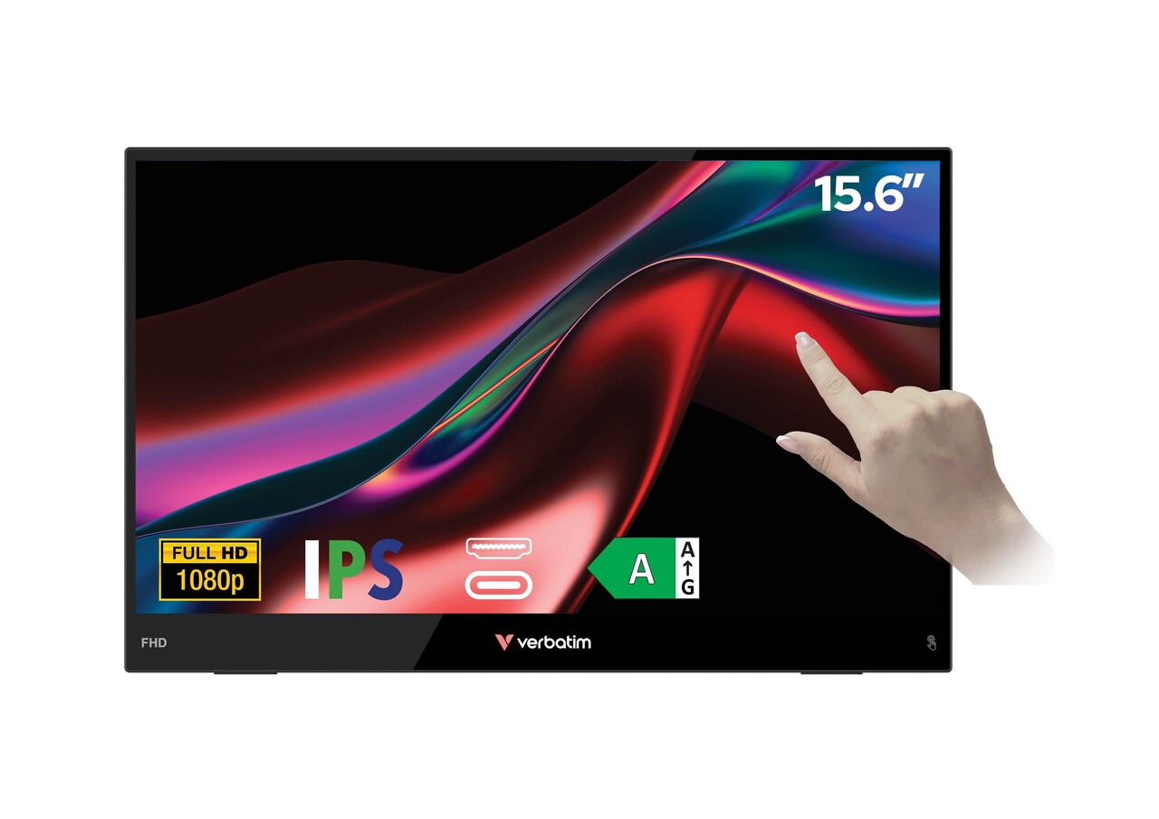 Skærm - Verbatim 15,6" Portable FHD Touchscreen Monitor LIGHT - Full HD - Sort