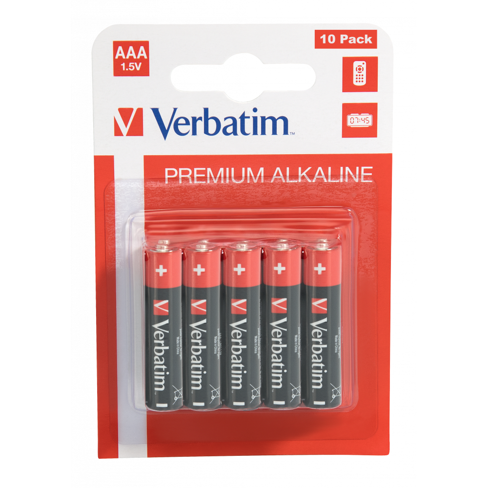 AAA batterier alkaline Verbatim 10 Pack Blister
