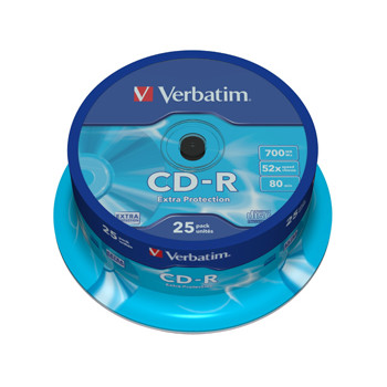 CD-R - Verbatim 700MB|80min 52x spindle - 25 stk