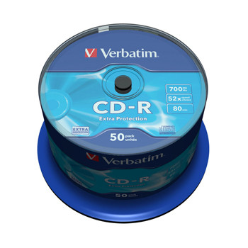 CD-R - Verbatim 700MB|80min 52x spindle - 50 stk
