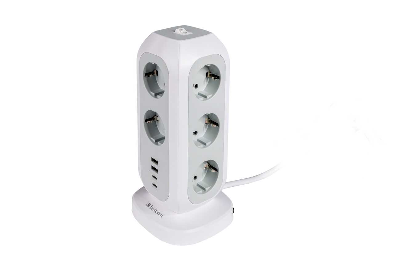 Forlængerledning Verbatim EU Power Tower 11xAC 2xUSB 2xType-C