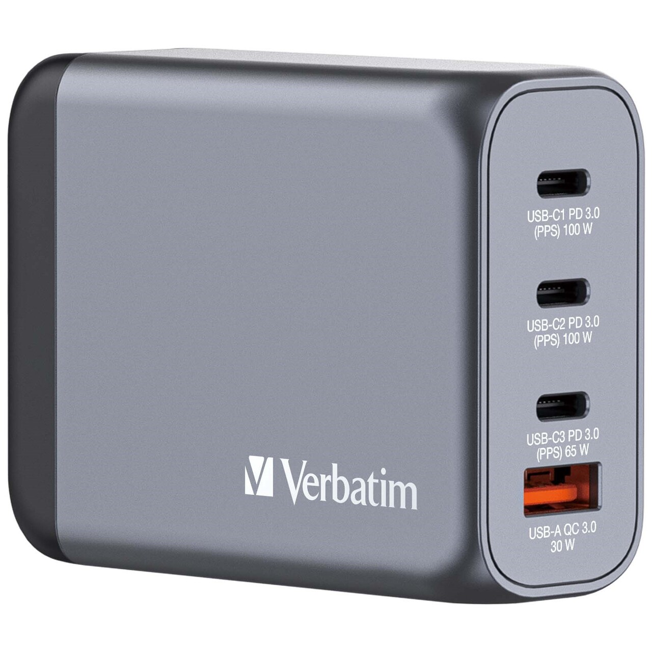 Verbatim GNC-100 GaN Charger 4 Port 100W USB-A/USB-C