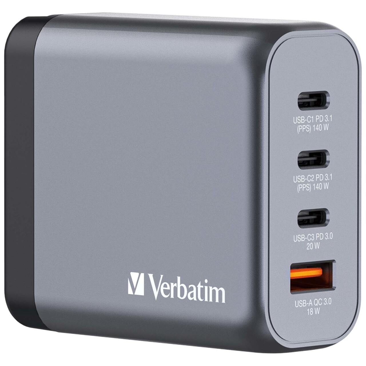 Verbatim GNC-140 GaN Charger 4 Port 140W USB-A/USB-C