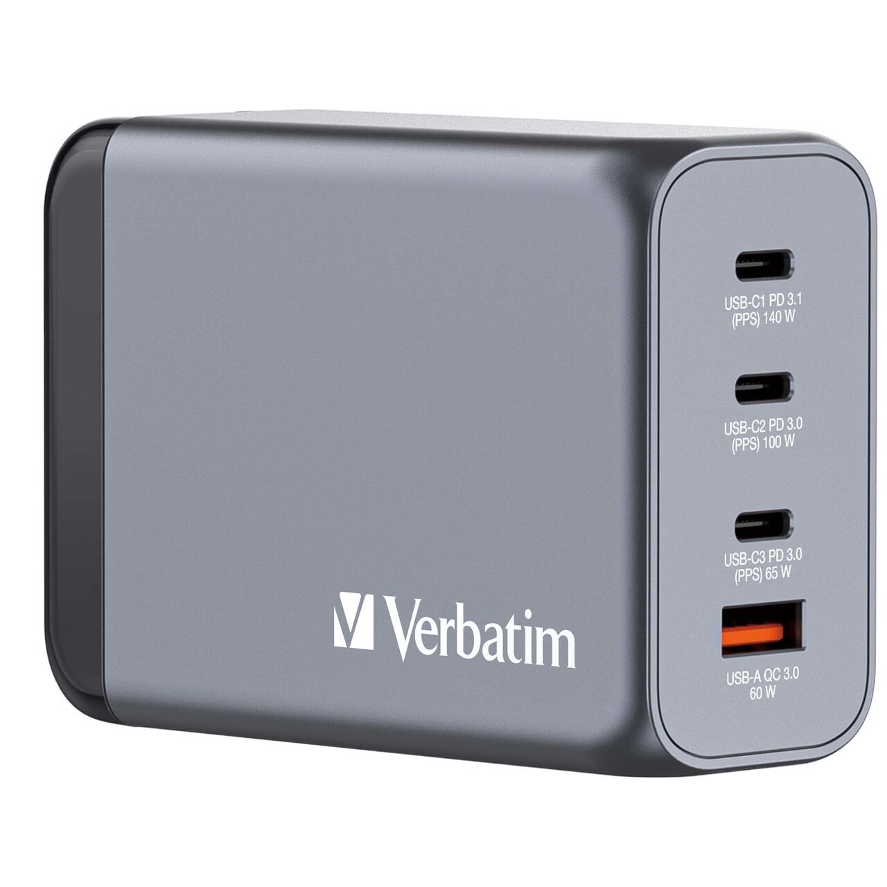 GaN-oplader – Verbatim GNC-240 – 4-port – 240W – USB-A/USB-C