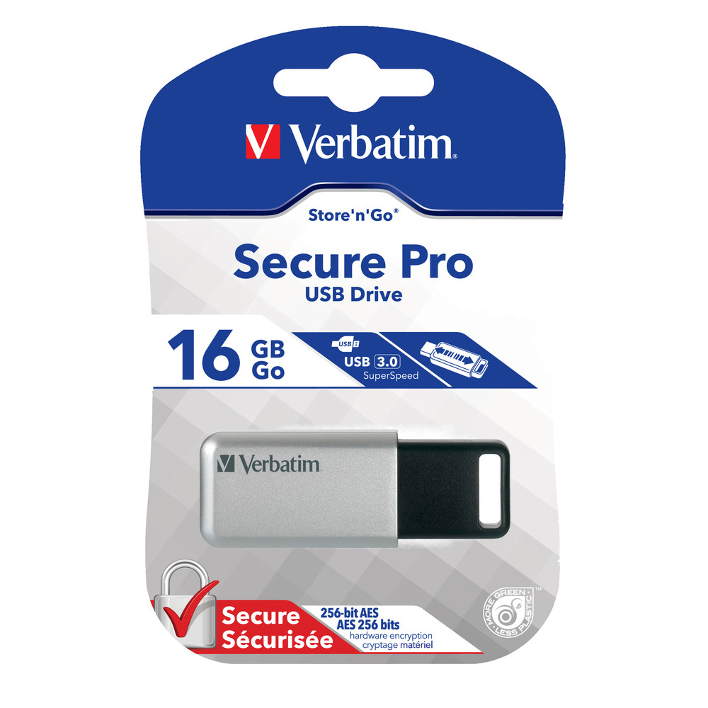 USB stik Verbatim USB 3.0 Drive 16GB Secure Data Pro