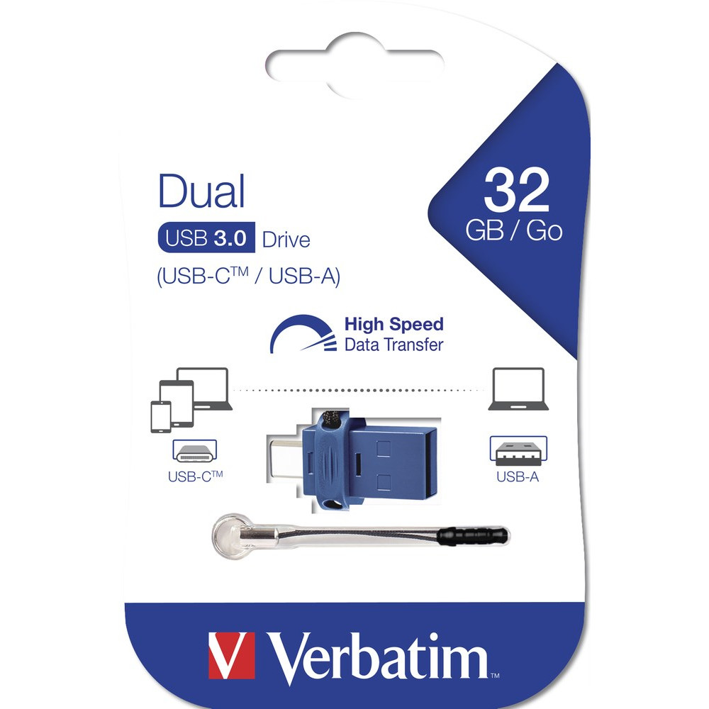 USB stik Verbatim USB 3.0 Store 'N' Go Dual Drive / USB-C 32GB, Black