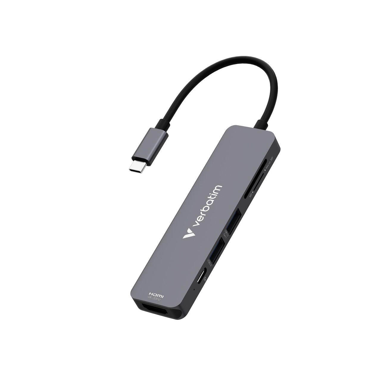 Multiport Hub - Verbatim USB-C Essentials - 6 Porte med Kortlæser - Sort