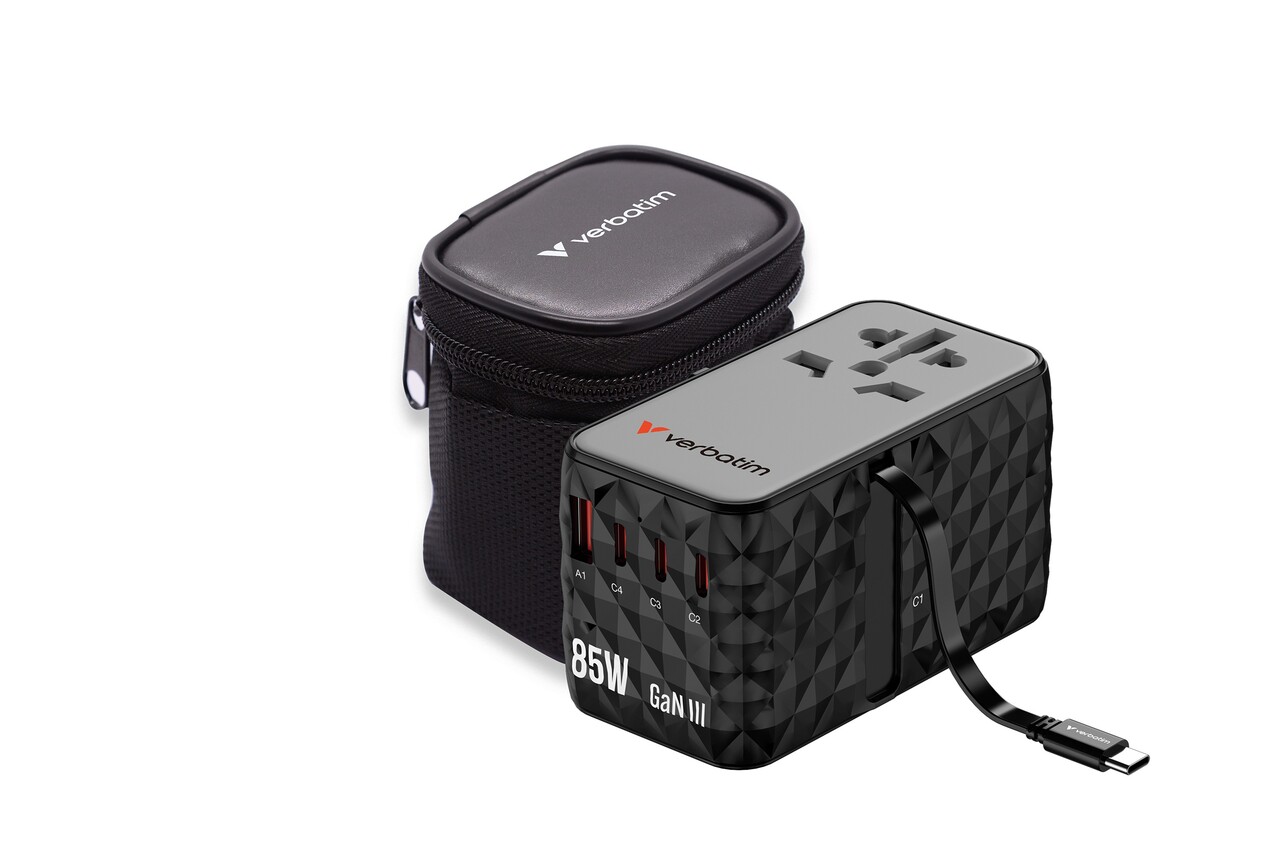 Verbatim Adapter Charge Travel Diamond 85W Ret Cable CNT-02 sort