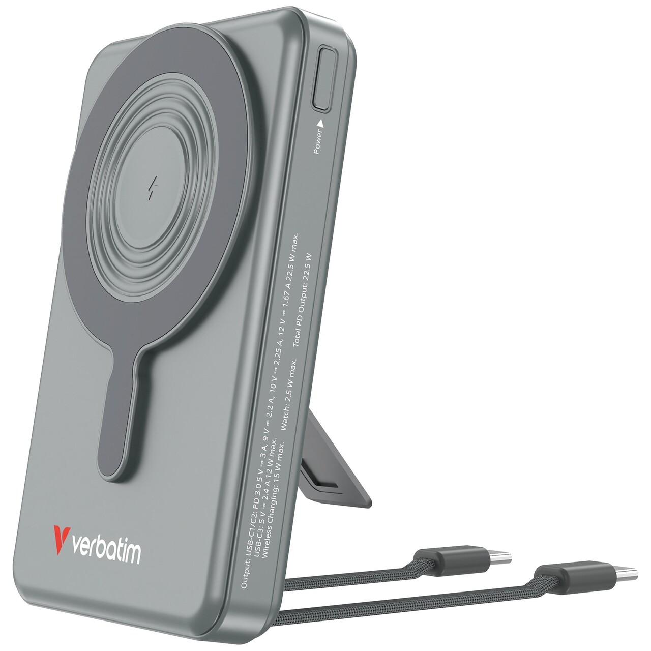Verbatim VERBATIM Charge'n'Go 2C & Display PowerBank 10000 mAh Grey