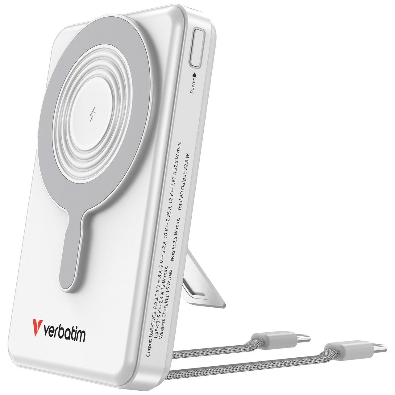 Verbatim VERBATIM Charge'n'Go 2C & Display PowerBank 10000 mAh Silver