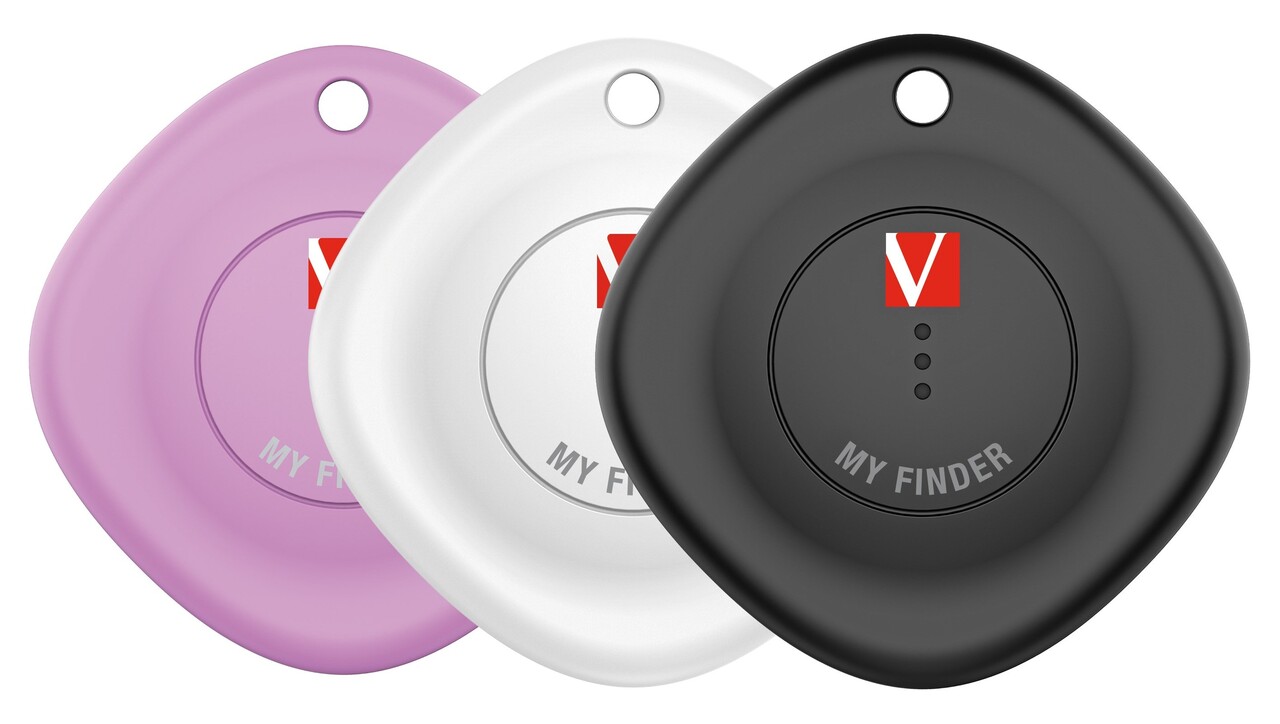 Bluetooth-tracker - Verbatim My Finder - Apple Find My - Sort/Hvid/Lilla - 3 stk.