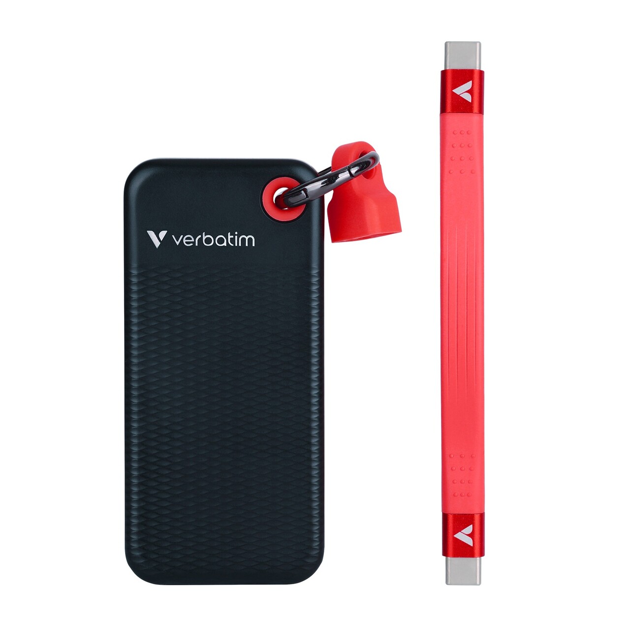 SSD - Verbatim Pocket 1TB - USB 3.2 Gen 2 - Sort/Rød