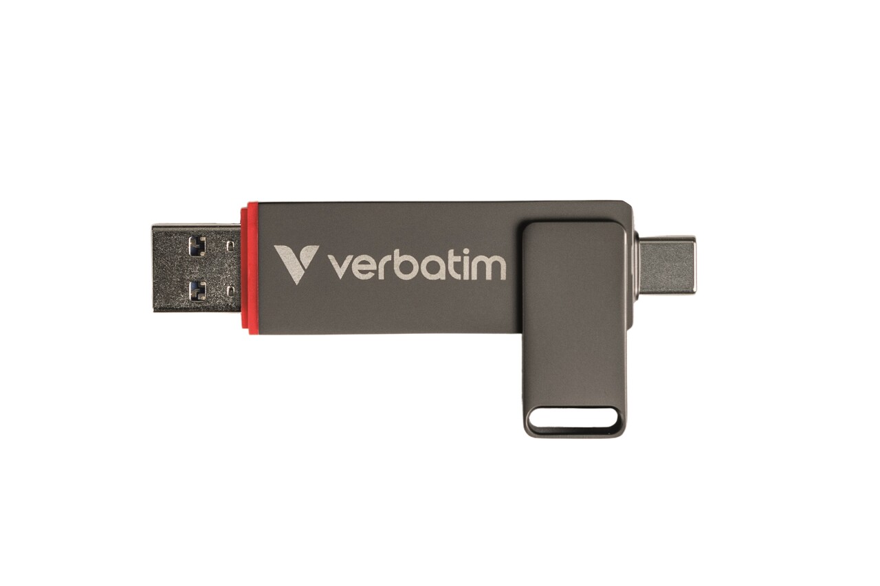 USB-nøgle - Verbatim Dual QuickStick 3.2 Gen1 512GB - USB-A/USB-C - Op til 550 MB/s - Grå