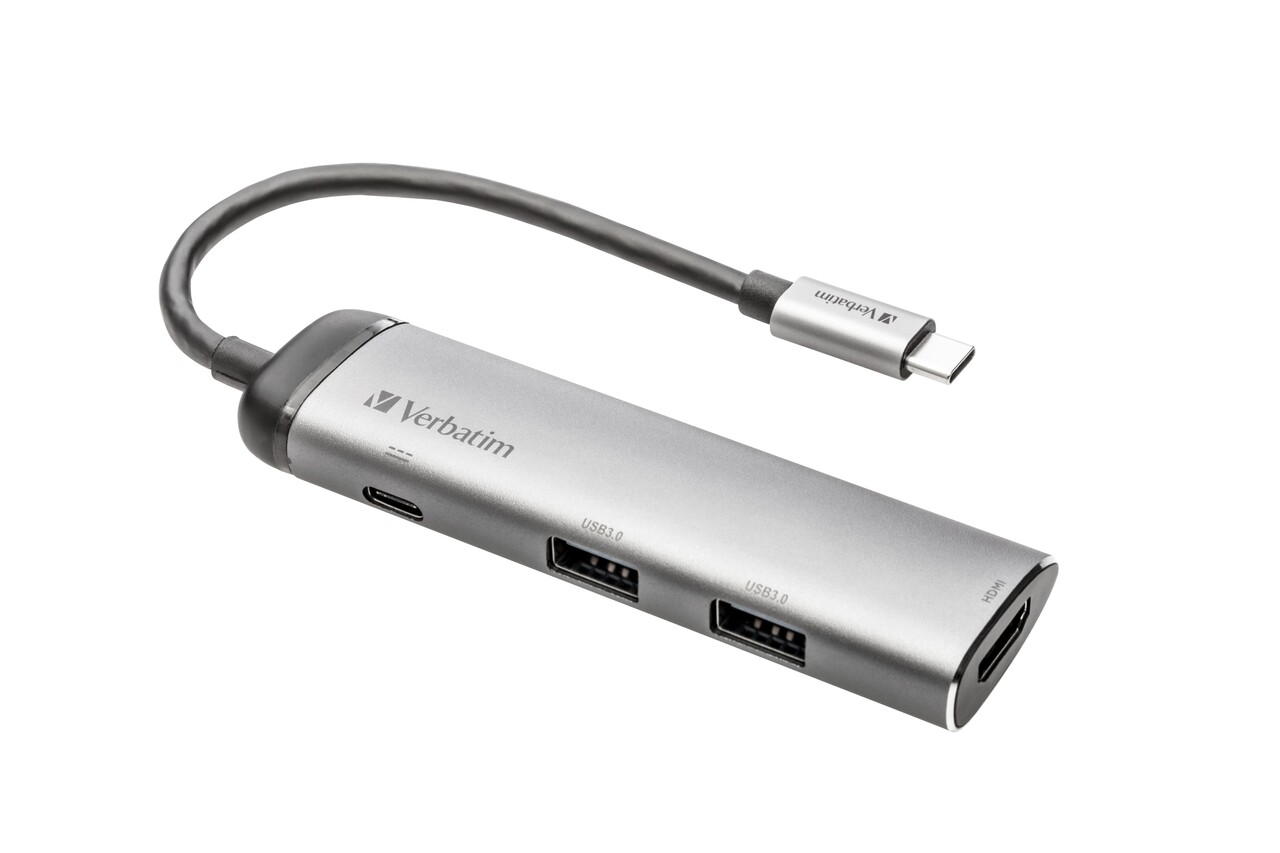 Verbatim, USB-C Multiport Hub, 3x USB 3.0, HDMI - Grå