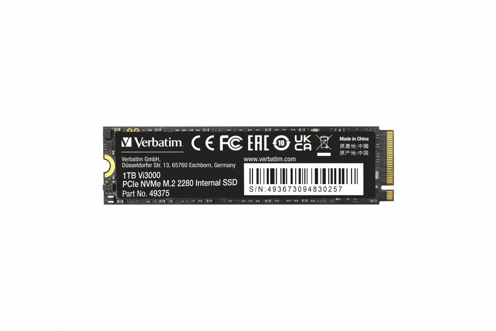 SSD harddisk, Verbatim Vi3000 Internal PCIe NVMe M.2 SSD, 1 TB