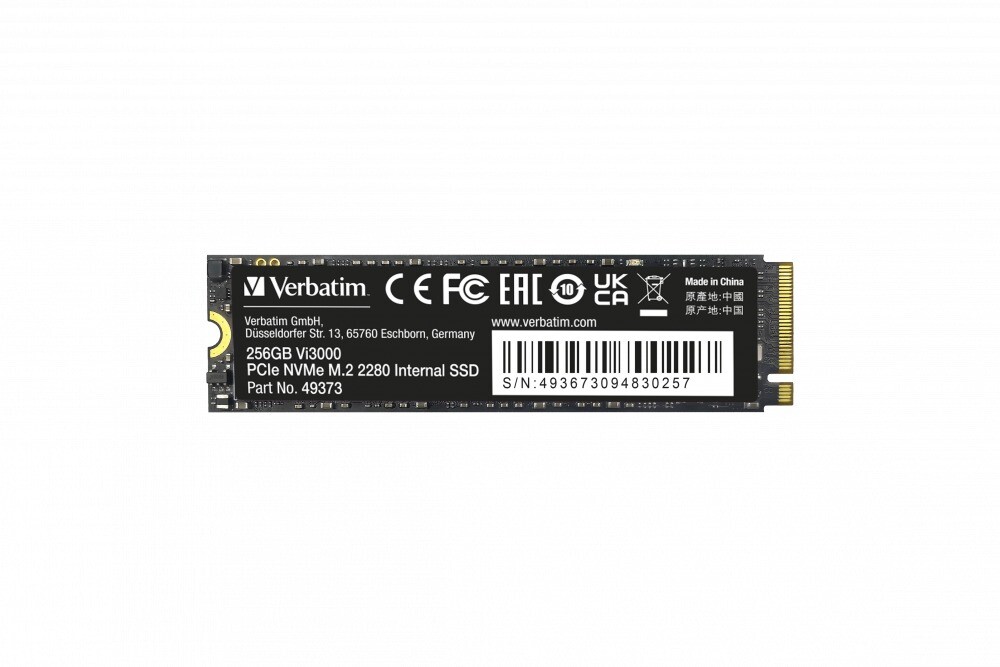 SSD harddisk, Verbatim, Vi3000 Internal PCIe NVMe M.2 SSD, 256 GB